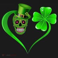 St Patricks Clover Skull Heart Funny St Patricks Day Coaster thumb 2