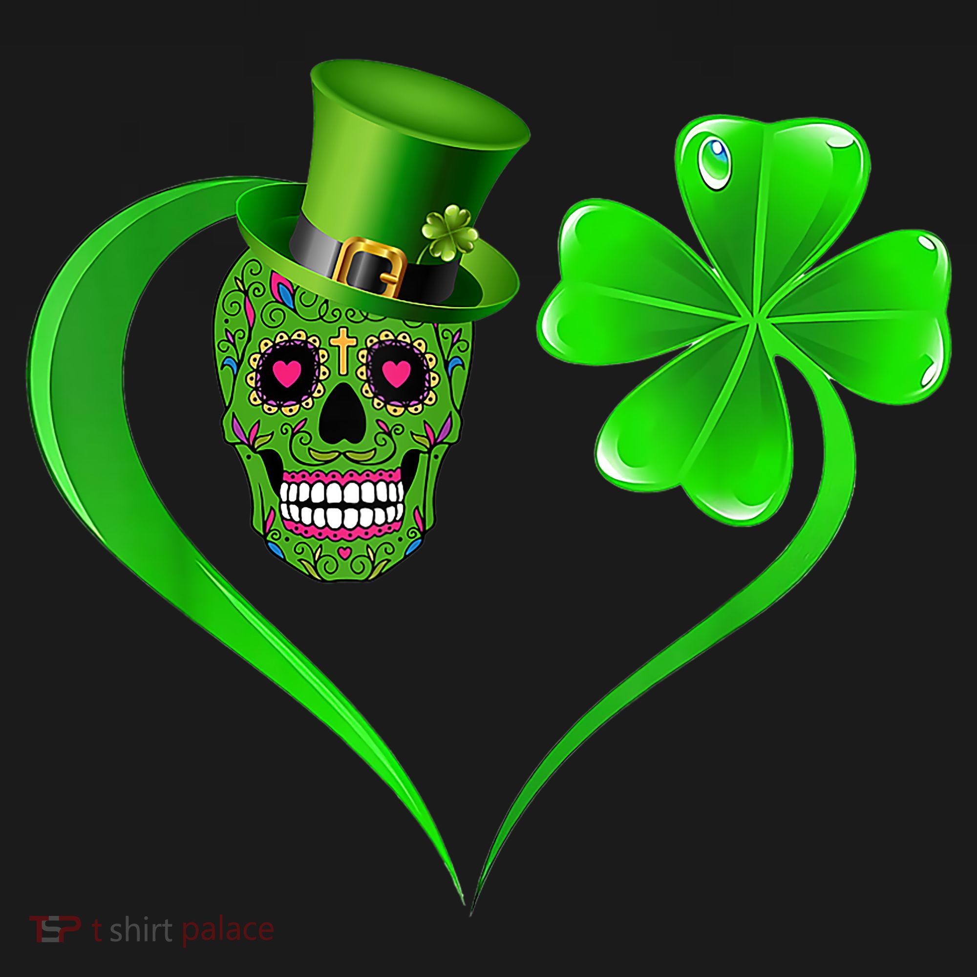 St Patricks Clover Skull Heart Funny St Patricks Day Toddler Hoodie