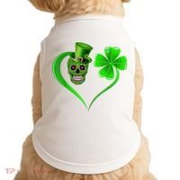 St Patricks Clover Skull Heart Funny St Patricks Day Doggie Tank thumb 0
