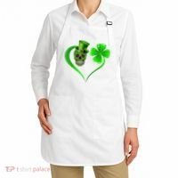 St Patricks Clover Skull Heart Funny St Patricks Day Apron thumb 2