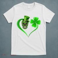 St Patricks Clover Skull Heart Funny St Patricks Day T-Shirt thumb 5
