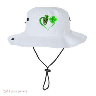 St Patricks Clover Skull Heart Funny St Patricks Day Bucket Hat