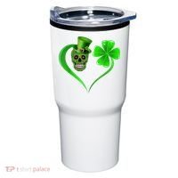 St Patricks Clover Skull Heart Funny St Patricks Day Tumbler thumb 0