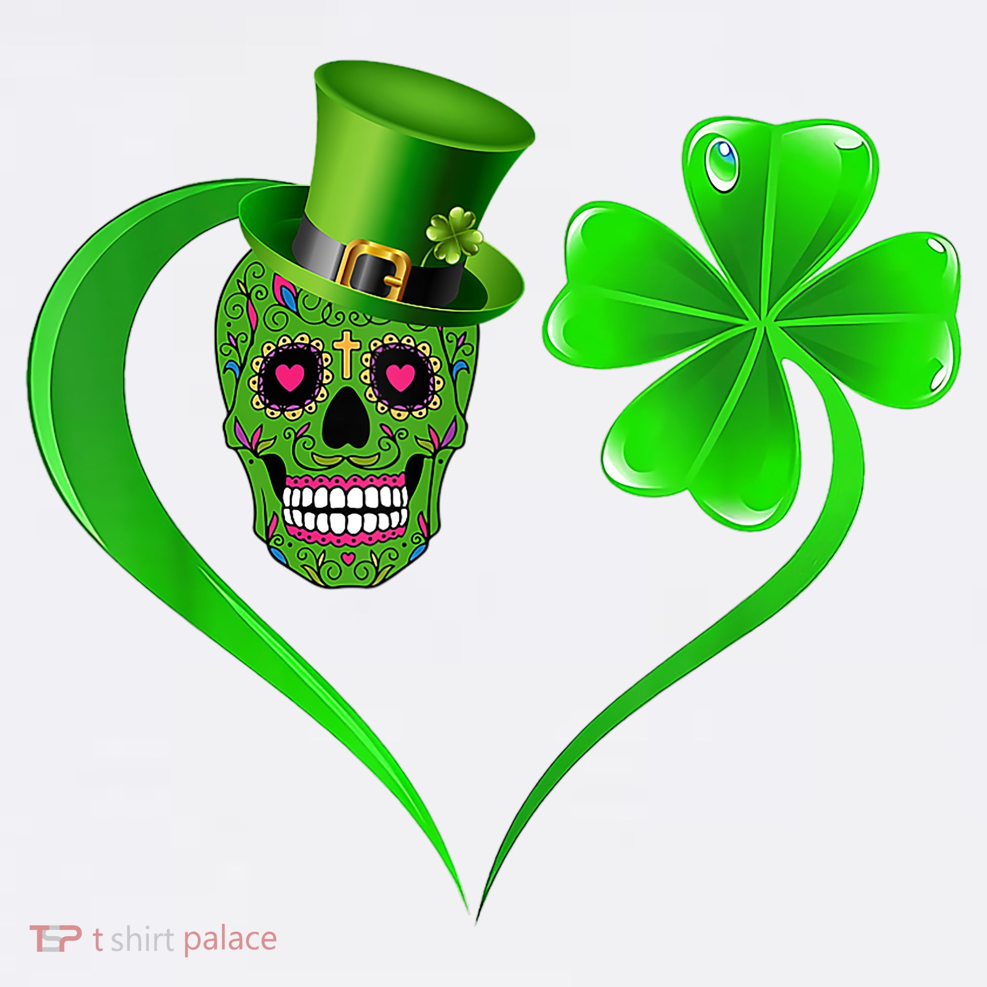 St Patricks Clover Skull Heart Funny St Patricks Day Visor