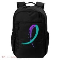 Suicide Prevention Cool Gift Purple And Teal Graffiti Ribbon Backpack thumb 0