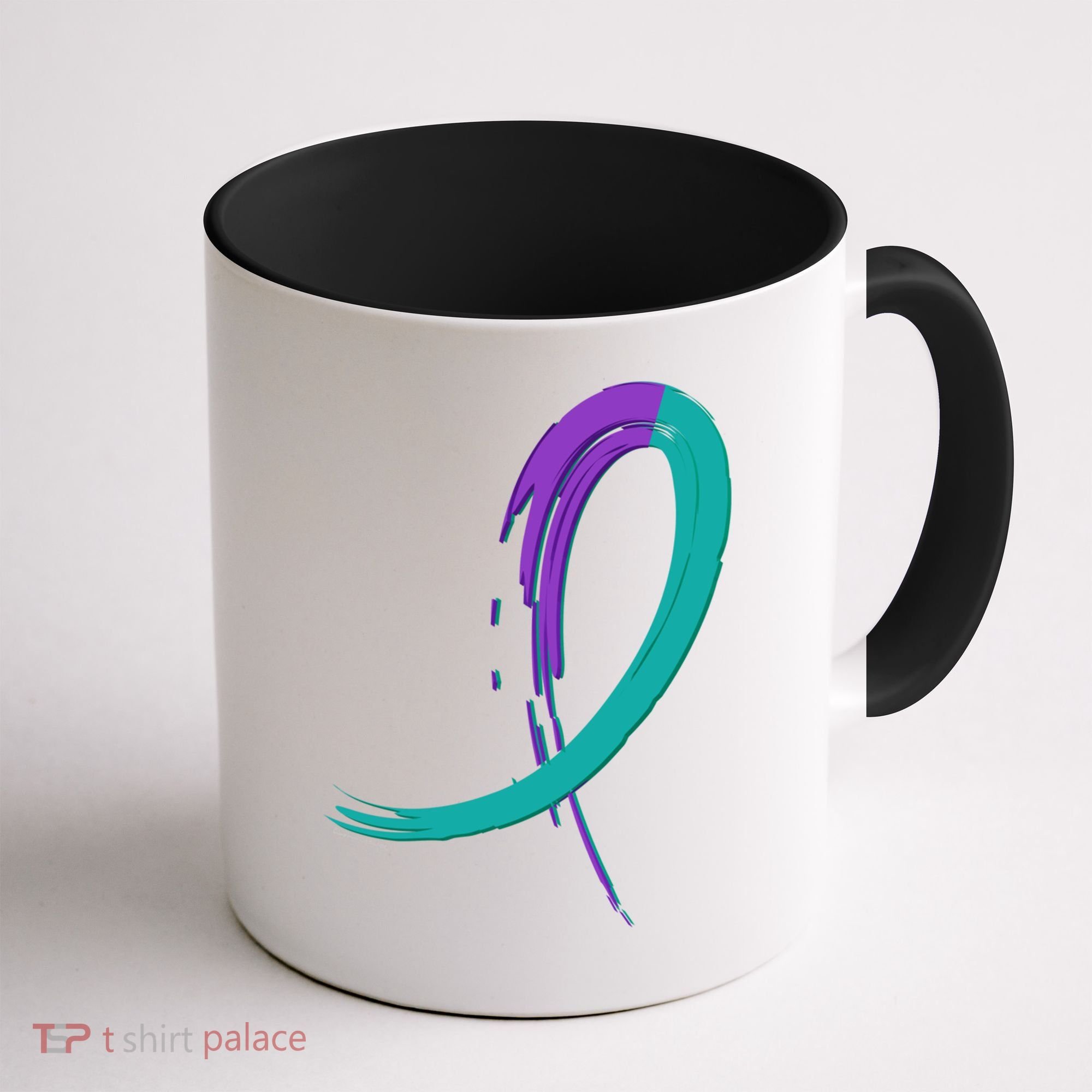 Suicide Prevention Cool Gift Purple And Teal Graffiti Ribbon Coffee Mug