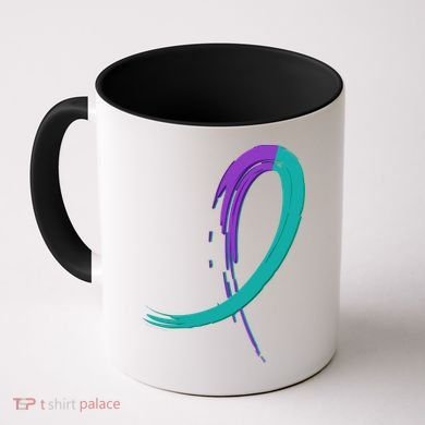 Suicide Prevention Cool Gift Purple And Teal Graffiti Ribbon Coffee Mug