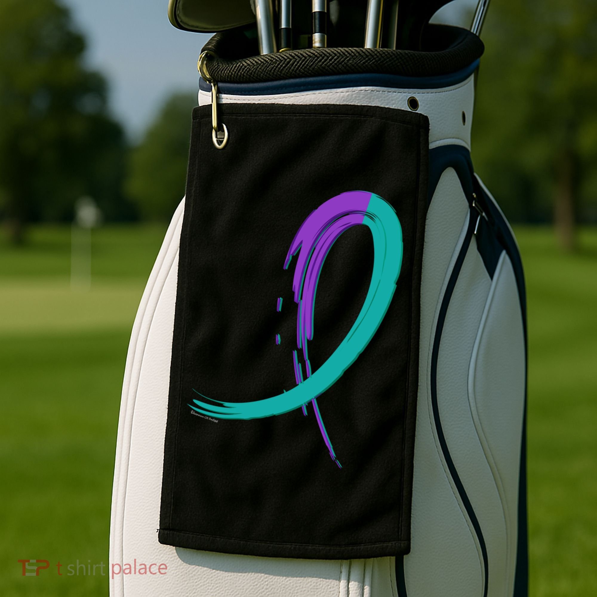 Suicide Prevention Cool Gift Purple And Teal Graffiti Ribbon Golf Towel