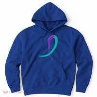 Suicide Prevention Cool Gift Purple And Teal Graffiti Ribbon Hoodie thumb 0