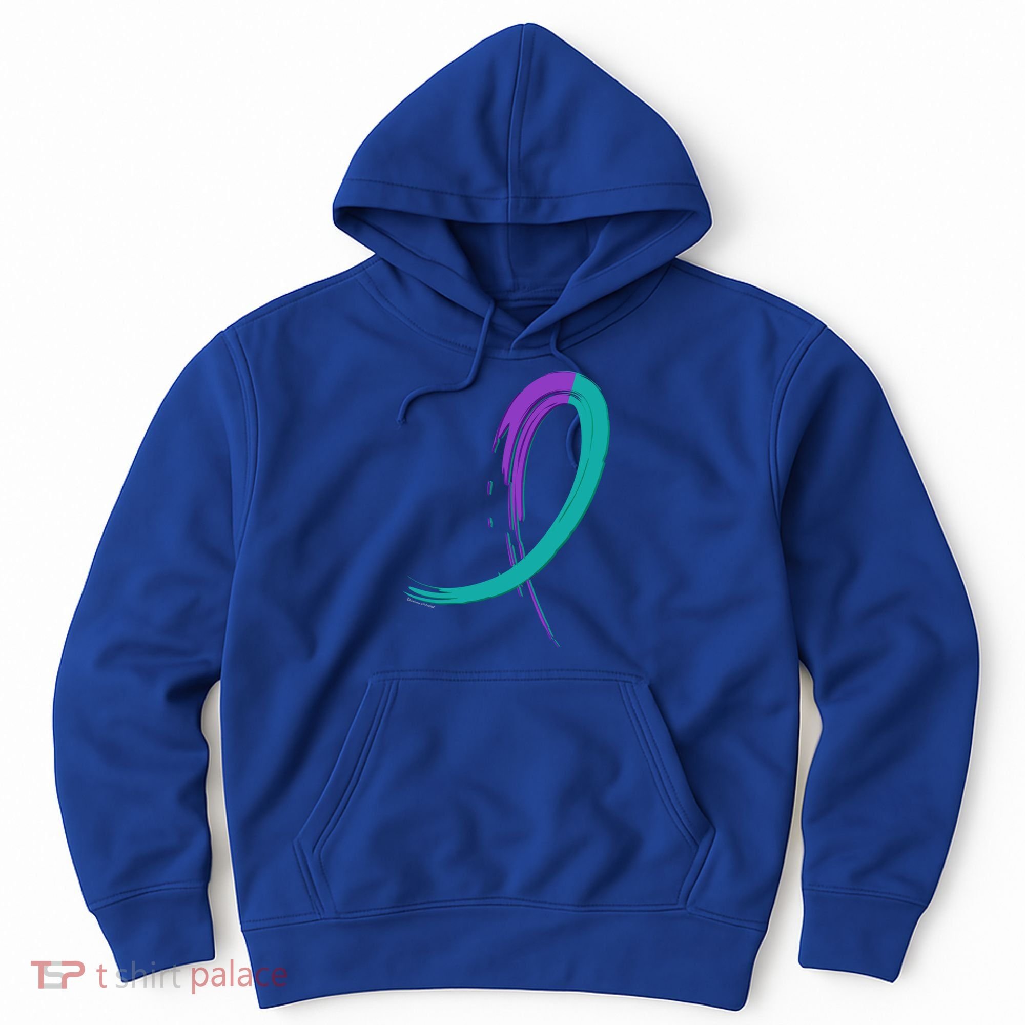 Suicide Prevention Cool Gift Purple And Teal Graffiti Ribbon Hoodie