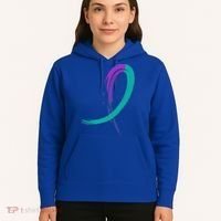 Suicide Prevention Cool Gift Purple And Teal Graffiti Ribbon Hoodie thumb 5