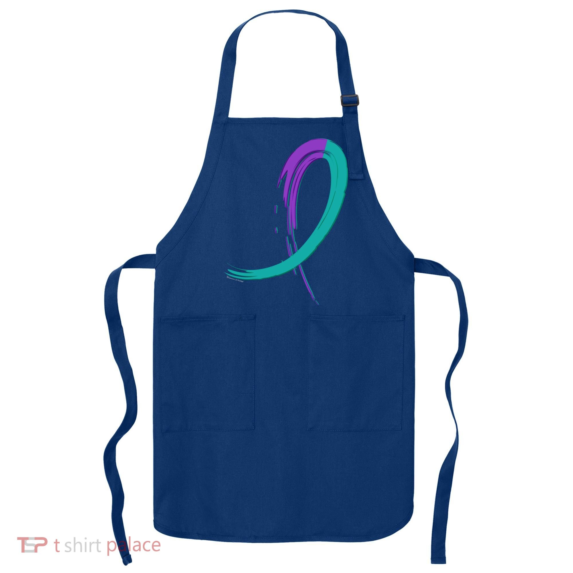 Suicide Prevention Cool Gift Purple And Teal Graffiti Ribbon Apron