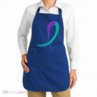 Suicide Prevention Cool Gift Purple And Teal Graffiti Ribbon Apron thumb 2