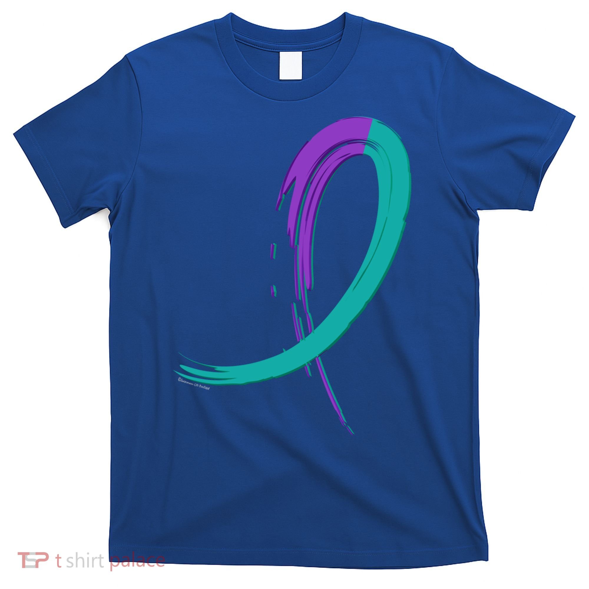 Suicide Prevention Cool Gift Purple And Teal Graffiti Ribbon T-Shirt