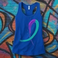 Suicide Prevention Cool Gift Purple And Teal Graffiti Ribbon Women's Tank Top thumb 3