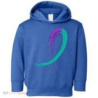 Suicide Prevention Cool Gift Purple And Teal Graffiti Ribbon Toddler Hoodie thumb 0