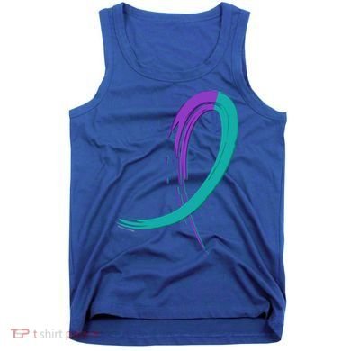 Suicide Prevention Cool Gift Purple And Teal Graffiti Ribbon Tank Top
