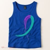 Suicide Prevention Cool Gift Purple And Teal Graffiti Ribbon Tank Top thumb 2