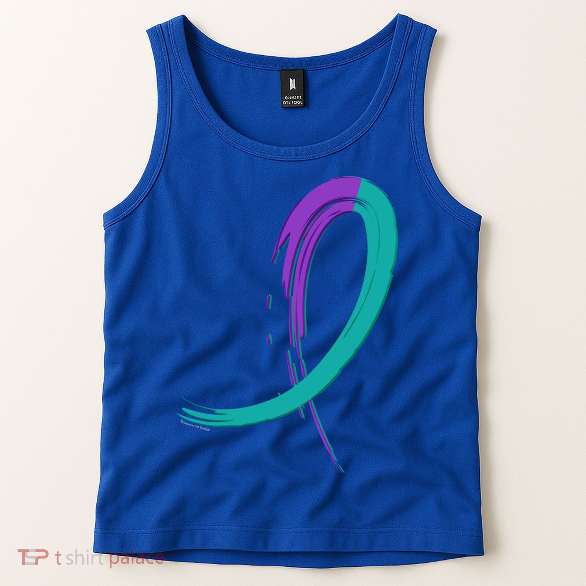 Suicide Prevention Cool Gift Purple And Teal Graffiti Ribbon Tank Top