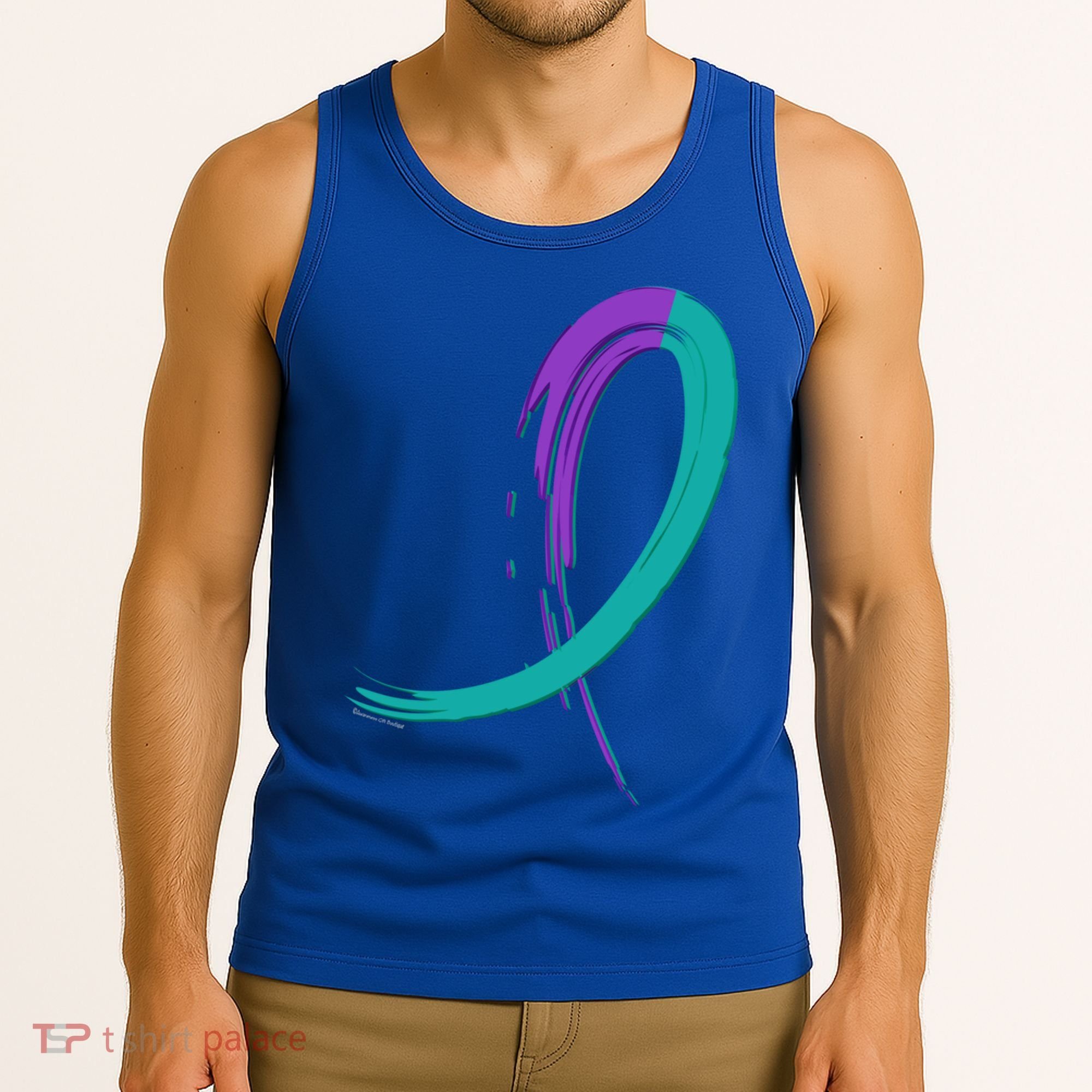 Suicide Prevention Cool Gift Purple And Teal Graffiti Ribbon Tank Top