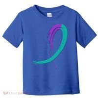 Suicide Prevention Cool Gift Purple And Teal Graffiti Ribbon Toddler T-Shirt thumb 0