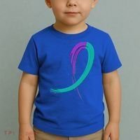 Suicide Prevention Cool Gift Purple And Teal Graffiti Ribbon Toddler T-Shirt thumb 2