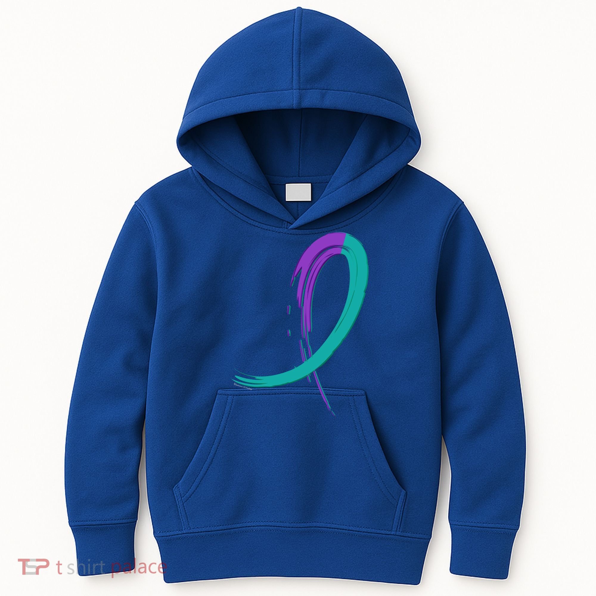 Suicide Prevention Cool Gift Purple And Teal Graffiti Ribbon Kids Hoodie