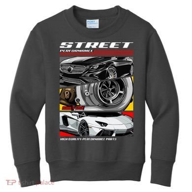 Street Performance Car Turbo Kit Design Kids Sweatshirt