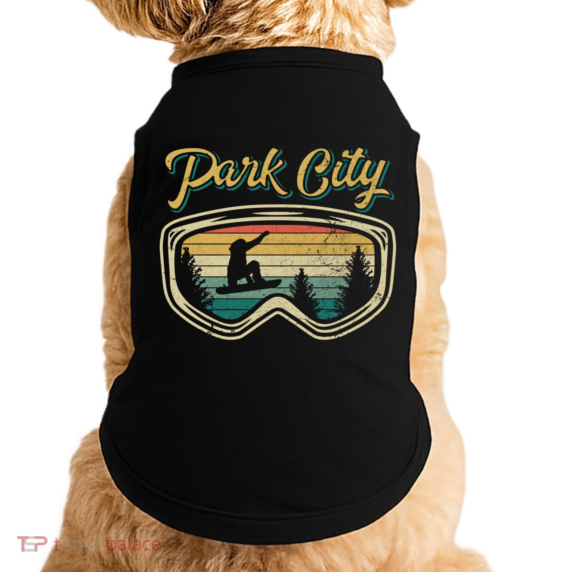Snowboard Park City Utah Distressed Goggles Big Air Snow Gift Doggie Tank