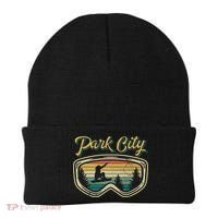 Snowboard Park City Utah Distressed Goggles Big Air Snow Gift Beanie thumb 0