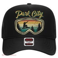 Snowboard Park City Utah Distressed Goggles Big Air Snow Gift Hat thumb 0