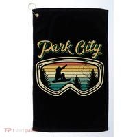 Snowboard Park City Utah Distressed Goggles Big Air Snow Gift Golf Towel thumb 0