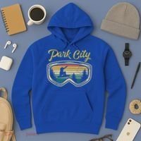 Snowboard Park City Utah Distressed Goggles Big Air Snow Gift Hoodie thumb 3