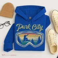 Snowboard Park City Utah Distressed Goggles Big Air Snow Gift Hoodie thumb 4