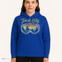 Snowboard Park City Utah Distressed Goggles Big Air Snow Gift Hoodie thumb 5