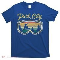 Snowboard Park City Utah Distressed Goggles Big Air Snow Gift T-Shirt thumb 0