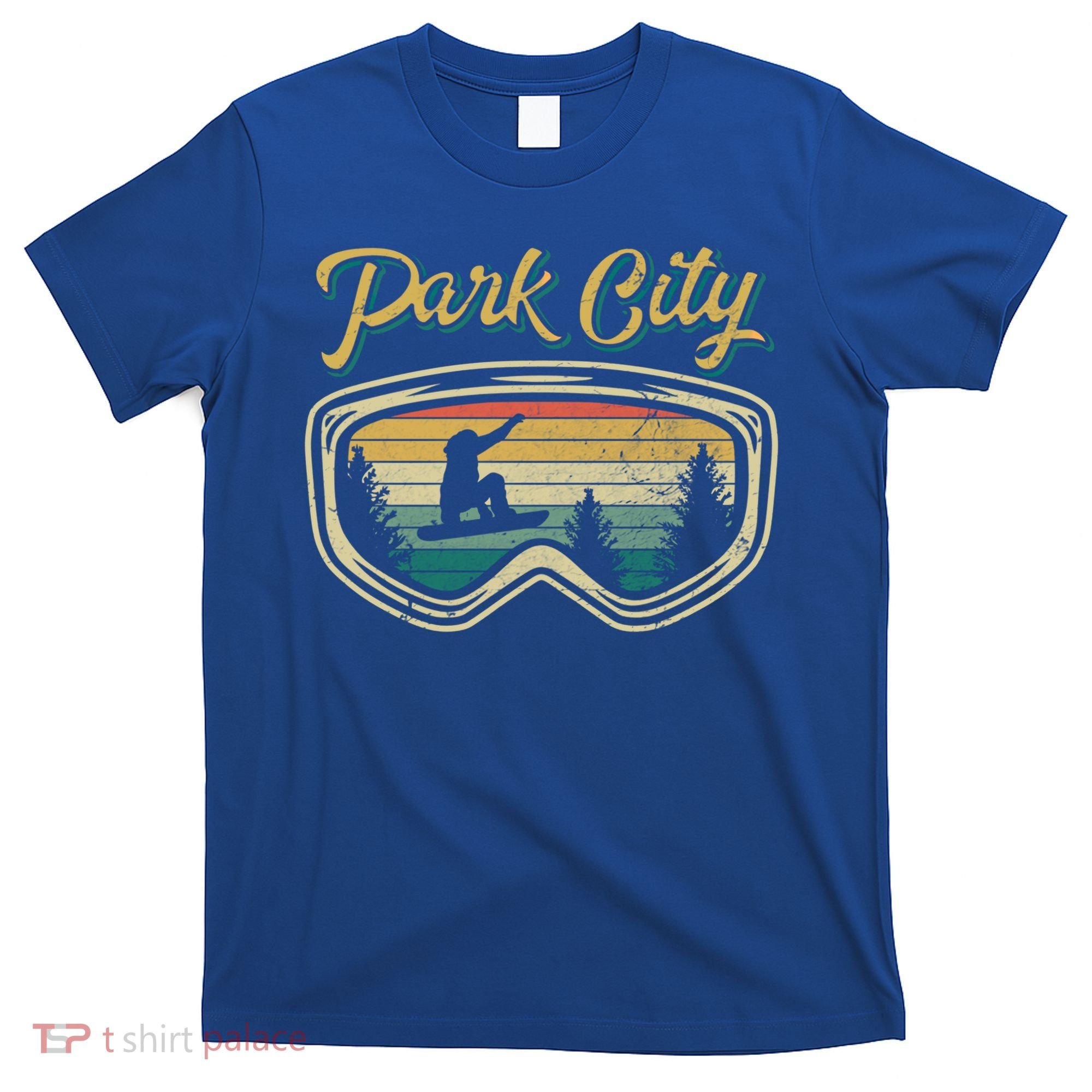 Snowboard Park City Utah Distressed Goggles Big Air Snow Gift T-Shirt
