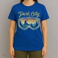 Snowboard Park City Utah Distressed Goggles Big Air Snow Gift T-Shirt thumb 4
