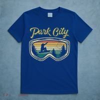 Snowboard Park City Utah Distressed Goggles Big Air Snow Gift T-Shirt thumb 5