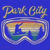 Snowboard Park City Utah Distressed Goggles Big Air Snow Gift T-Shirt thumb 7
