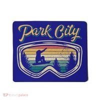 Snowboard Park City Utah Distressed Goggles Big Air Snow Gift Mousepad thumb 0