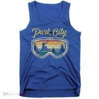Snowboard Park City Utah Distressed Goggles Big Air Snow Gift Tank Top thumb 0