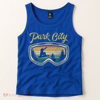 Snowboard Park City Utah Distressed Goggles Big Air Snow Gift Tank Top thumb 2
