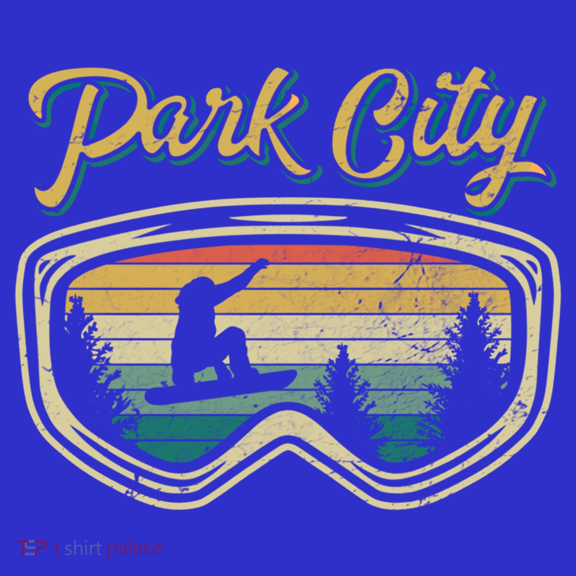 Snowboard Park City Utah Distressed Goggles Big Air Snow Gift Tank Top