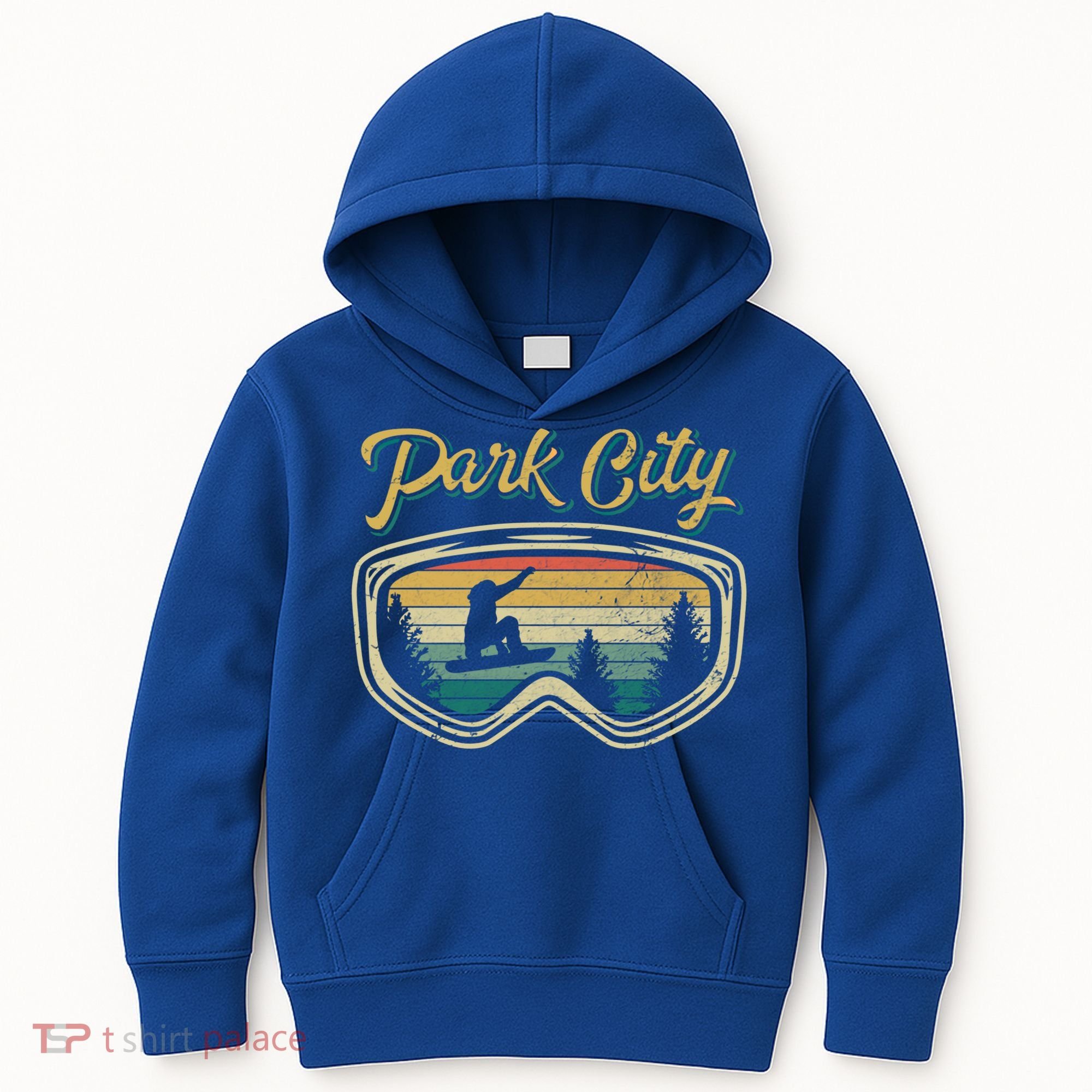 Snowboard Park City Utah Distressed Goggles Big Air Snow Gift Kids Hoodie