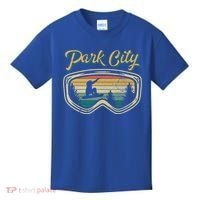 Snowboard Park City Utah Distressed Goggles Big Air Snow Gift Kids T-Shirt thumb 0
