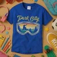 Snowboard Park City Utah Distressed Goggles Big Air Snow Gift Kids T-Shirt thumb 3