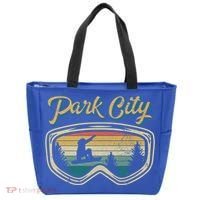 Snowboard Park City Utah Distressed Goggles Big Air Snow Gift Tote Bag thumb 0