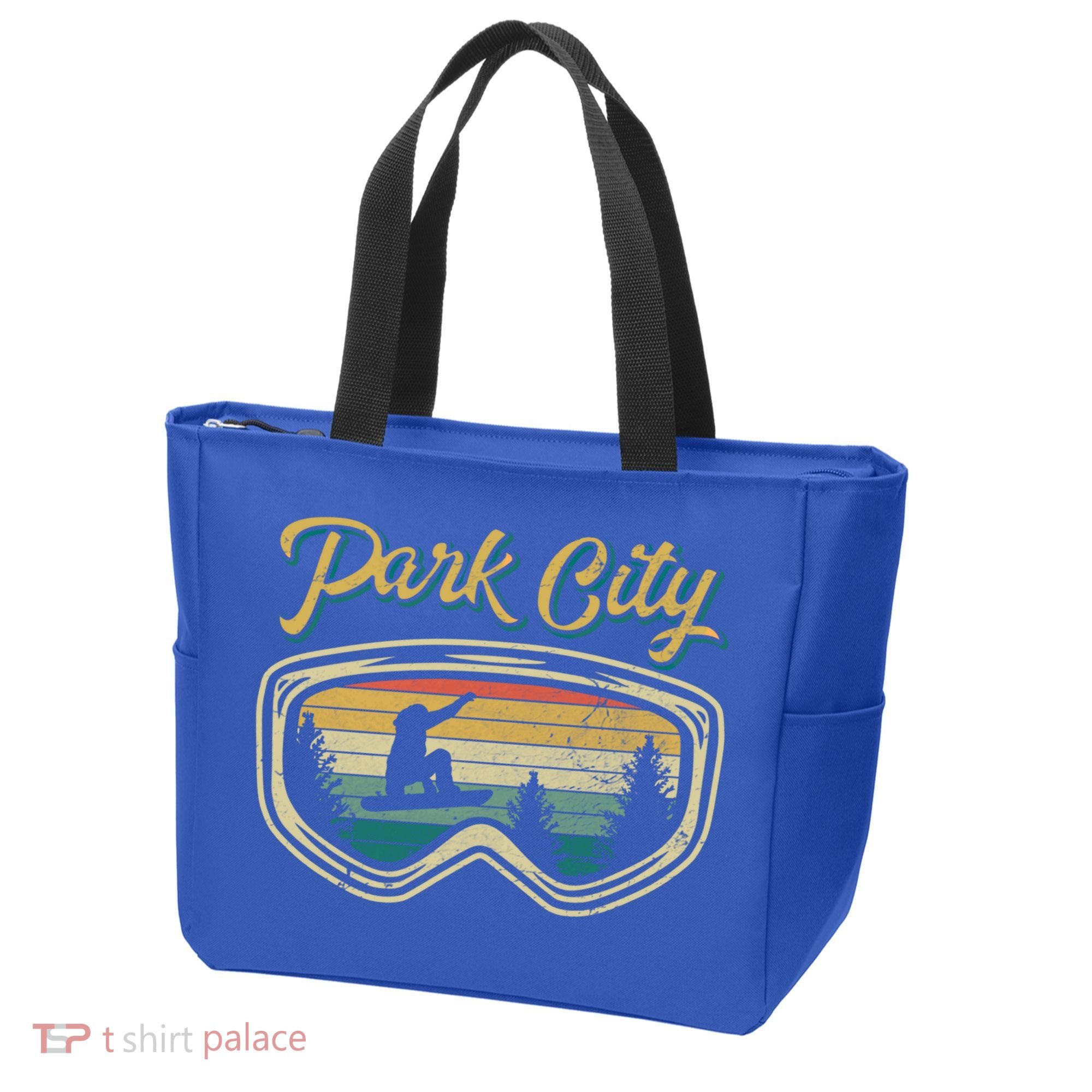 Snowboard Park City Utah Distressed Goggles Big Air Snow Gift Tote Bag