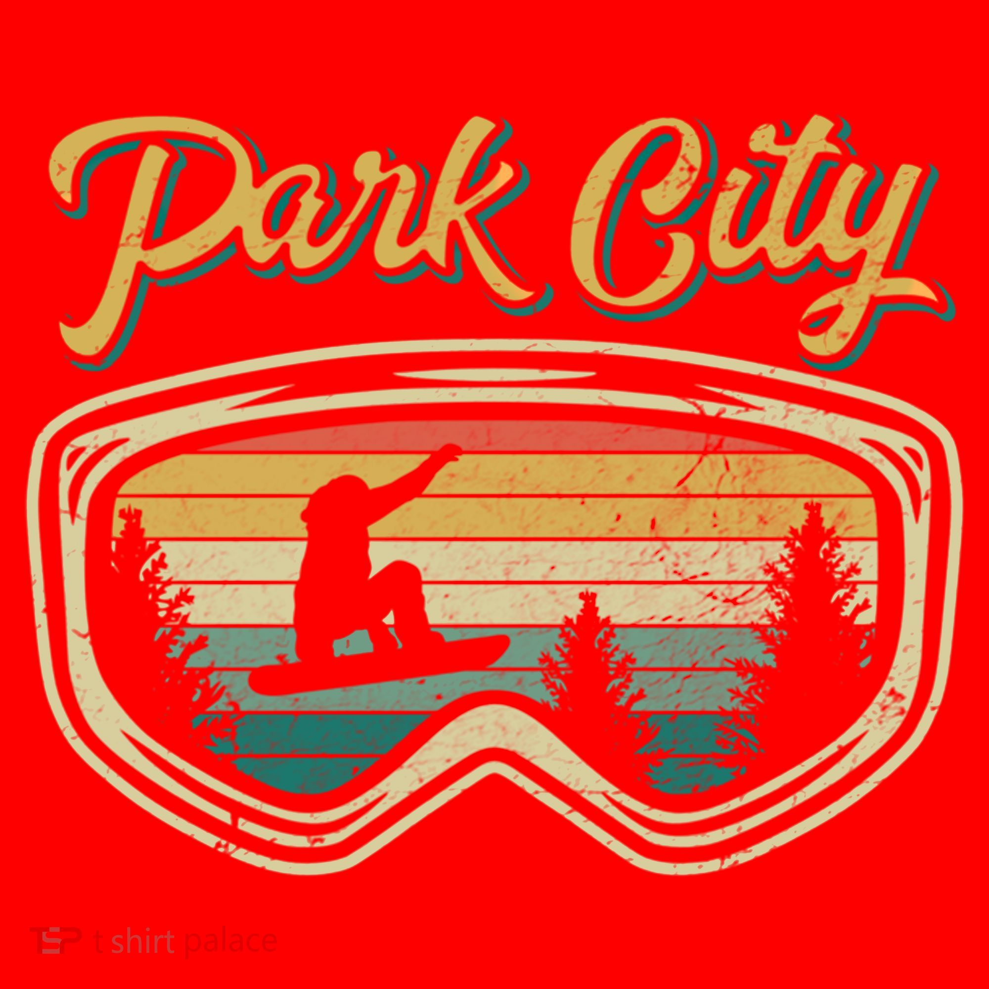 Snowboard Park City Utah Distressed Goggles Big Air Snow Gift Santa Hat